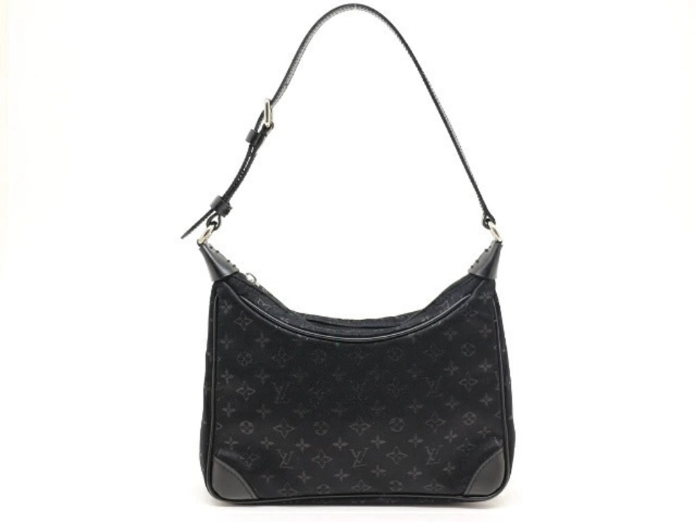 LOUIS VUITTON Bag Boulogne Shoulder Monogram Satin Noir Black